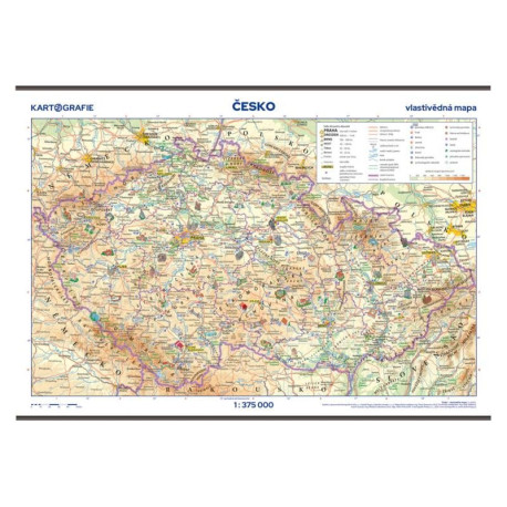 Česko - vlastivědná školní nástěnná mapa 1:375 000