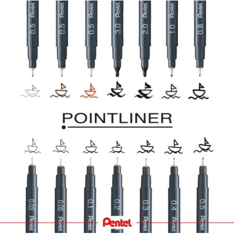 PENT.S20P-2A POINTLINER BLACK 0,2MM