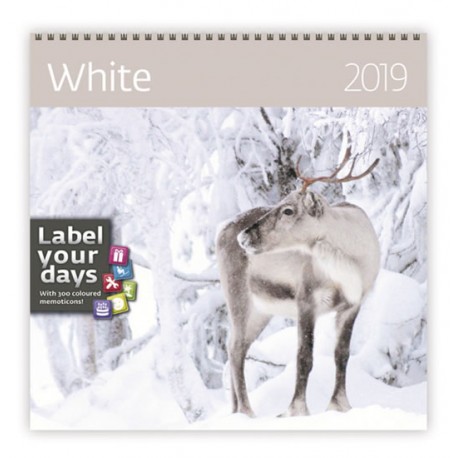 Kalendář nástěnný 2019 - White