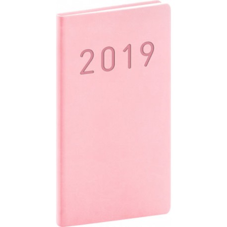 Diář 2019 - Vivella Fun - kapesní, růžový, 9 x 15,5 cm