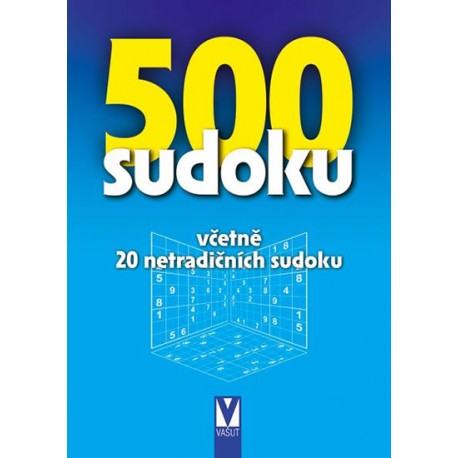 500 sudoku - 6 stupňů obtížností včetně 20 netradičních sudoku (modrá)