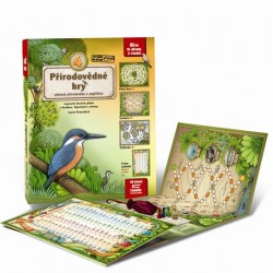 4 přírodovědné hry - Leporelo her s kostkou, figurkami a žetony, pro zábavné učení přírodopisu a angličtiny