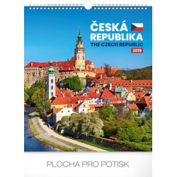 Kalendář nástěnný 2019 - Česká republika, 30 x 34 cm