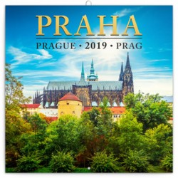 Kalendář poznámkový 2019 - Praha mini, 18 x 18 cm