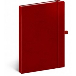 Notes - Vivella Classic červený/červený, linkovaný, 15 x 21 cm