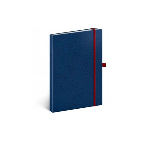 Notes - Vivella Classic modrý/červený, tečkovaný, 15 x 21 cm