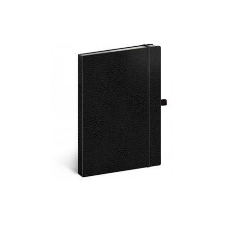 Notes - Vivella Classic černý/černý, linkovaný, 15 x 21 cm