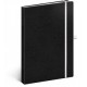 Notes - Vivella Classic černý/bílý, linkovaný, 15 x 21 cm