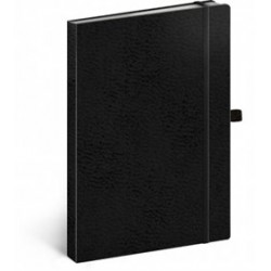 Notes - Vivella Classic černý/černý, tečkovaný, 15 x 21 cm