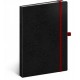 Notes - Vivella Classic černý/červený, tečkovaný, 15 x 21 cm