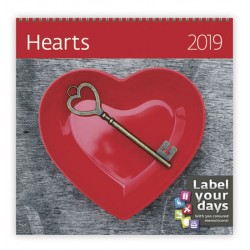 Kalendář nástěnný 2019 - Hearts