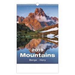 Kalendář nástěnný 2019 - Mountains/Berge/Hory