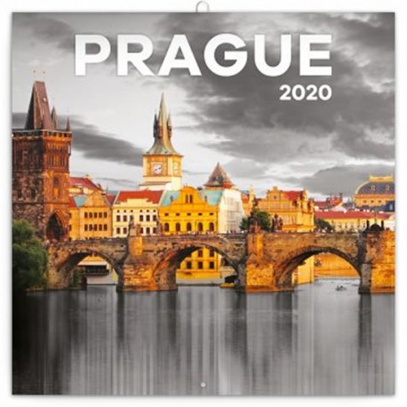 Kalendář poznámkový 2020 - Praha černobílá, 30 × 30 cm