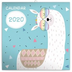 Kalendář poznámkový 2020 - Šťastné lamy, 30 × 30 cm