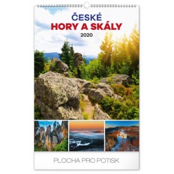 Kalendář nástěnný 2020 - České hory a skály, 33 × 46 cm