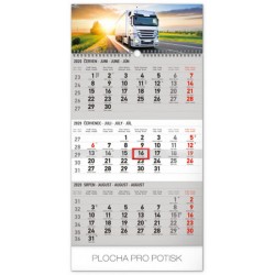 Kalendář nástěnný 2020 - 3měsíční truck šedý – s českými jmény, 29,5 × 43 cm