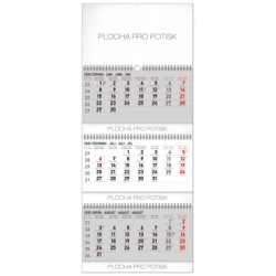 Kalendář nástěnný 2020 - 3měsíční standard skládací CZ, 29,5 × 72 cm