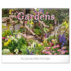 Kalendář nástěnný 2020 - Zahrady, 48 × 33 cm