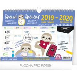 Kalendář nástěnný 2020 - Školní plánovací s háčkem, 30 × 21 cm