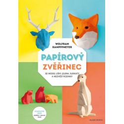 Papírový zvěřinec - 3D model lišky, jelena, surikaty a medvědí rodinky