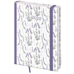 Diář 2020 - Vario/denní A5/Lavender s gumičkou
