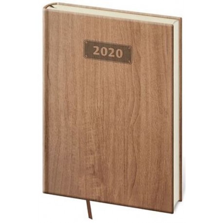 Diář 2020 - Wood/denní A5/světle hnědá