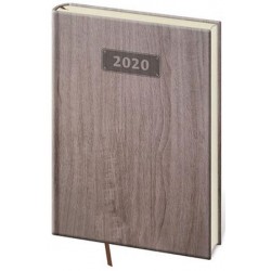 Diář 2020 - Wood/denní A5/tmavě hnědá
