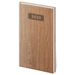 Diář 2020 - Wood/týdenní/kapesní/světle hnědá