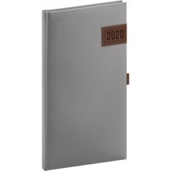 Diář 2020 - Tarbes - kapesní, stříbrný, 9 × 15,5 cm