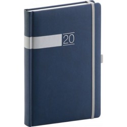 Diář 2020 - Twill - denní, modrostříbrný 15 × 21 cm