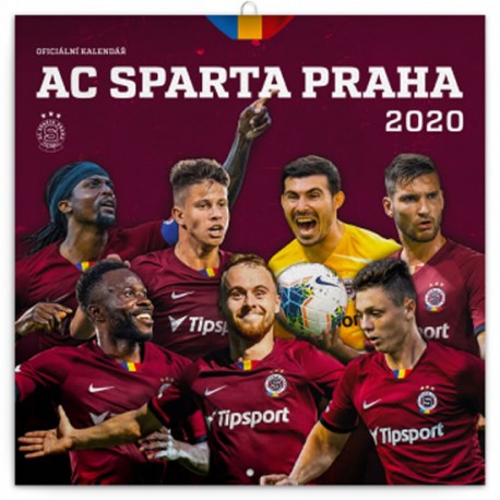 Kalendář poznámkový 2020 - AC Sparta Praha, 30 × 30 cm