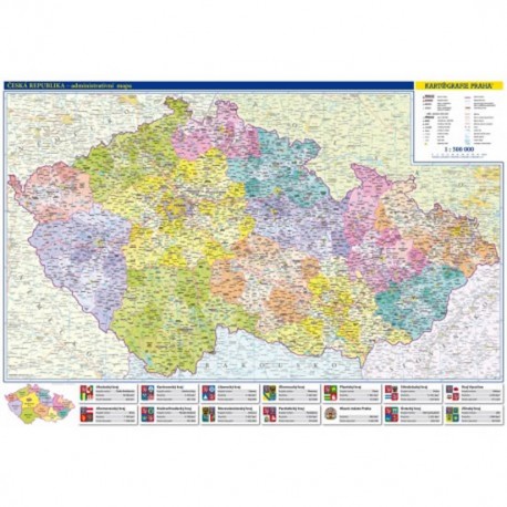 Česká republika - administrativní mapa 1:500 tis.