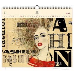 Kalendář 2021 dřevěný: Fashion, 485x410