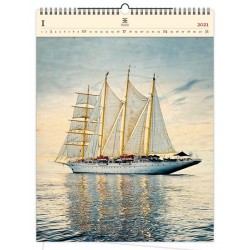 Kalendář 2021 dřevěný: Sailing, 450x590