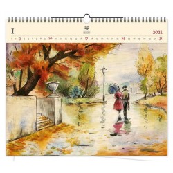 Kalendář 2021 dřevěný: Romance, 485x410