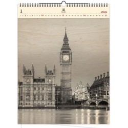 Kalendář 2021 dřevěný: Big Ben, 450x590