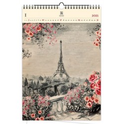 Kalendář 2021 dřevěný: Eiffel Tower, 240x370