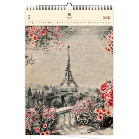 Kalendář 2021 dřevěný: Eiffel Tower, 240x370