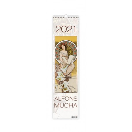 Kalendář 2021 nástěnný: Alfons Mucha, 120x480