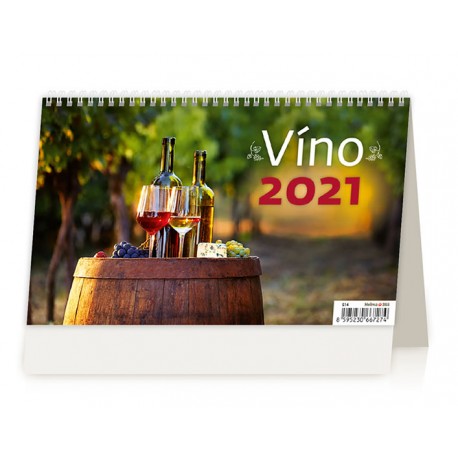 Kalendář 2021 stolní: Víno ČR/SR, 226x139