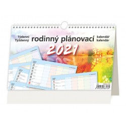 Kalendář 2021 stolní: Týdenní rodinný plánovací kalendář, 226x139