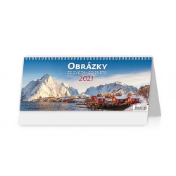 Kalendář 2021 stolní: Obrázky ze světa/Obrázky zo sveta, 321x134