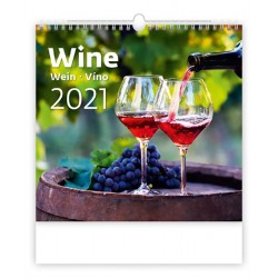 Kalendář 2021 nástěnný: Wine, 340x325
