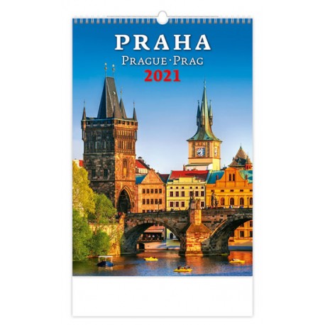 Kalendář 2021 nástěnný: Praha/Prague/Prag, 315x450
