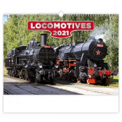 Kalendář 2021 nástěnný: Locomotives, 450x315