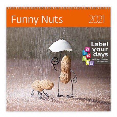 Kalendář 2021 nástěnný: Funny Nuts, 300x300