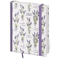 Diář 2021: Vario Lavender, B6 týdenní, 120x165, s gumičkou
