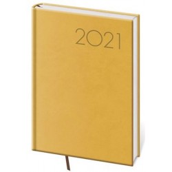 Diář 2021: Print žlutá, A5 denní, 145x205