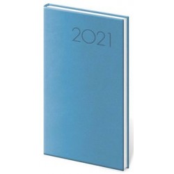 Diář 2021: Print světle modrá, kapesní týdenní, 80x150