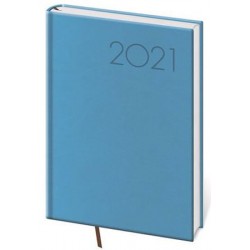 Diář 2021: Print světle modrá, A5 denní, 145x205